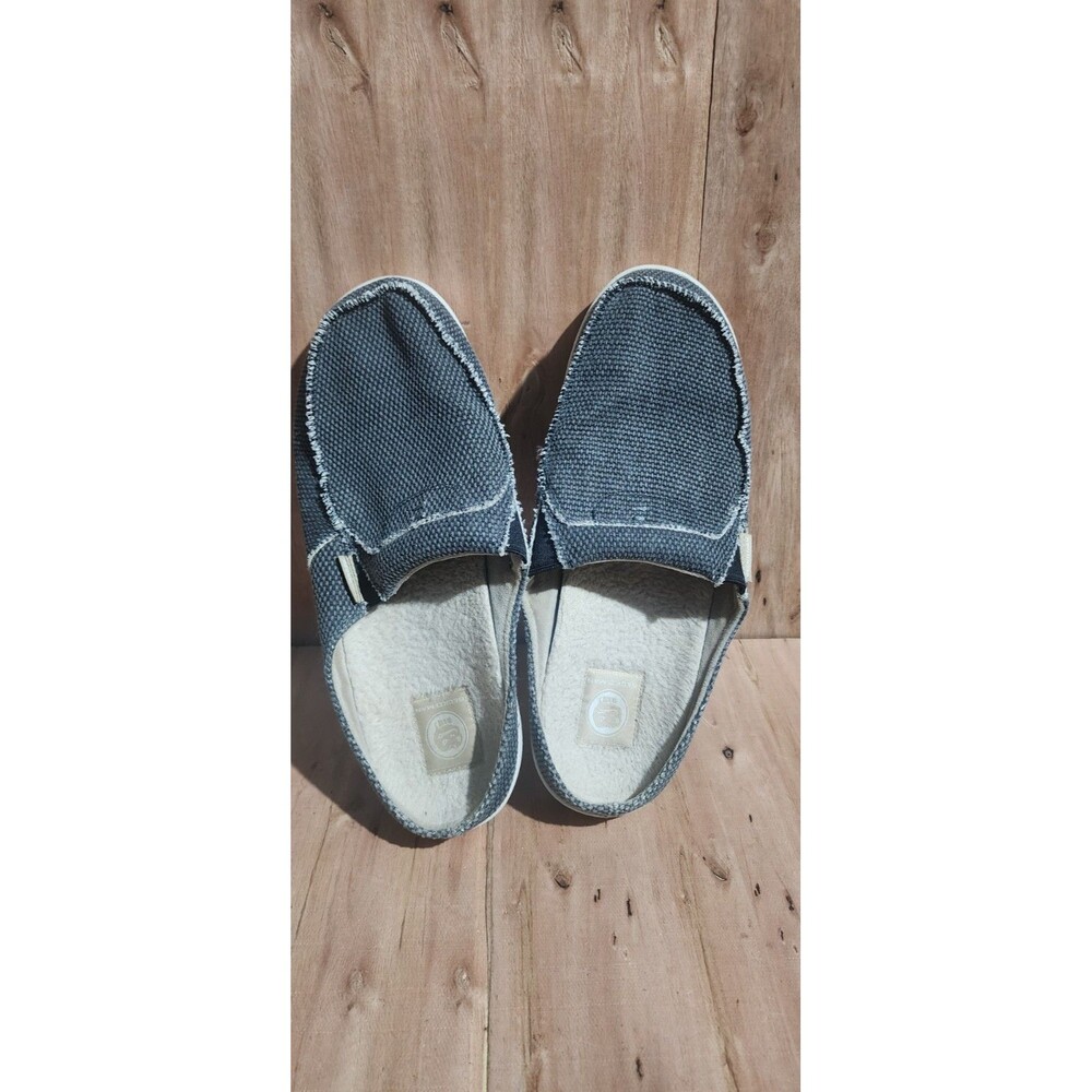 Gecko Man Mens 12 Blue Gray Casual Comfort Slip On Slide Loafer Deck Shoes